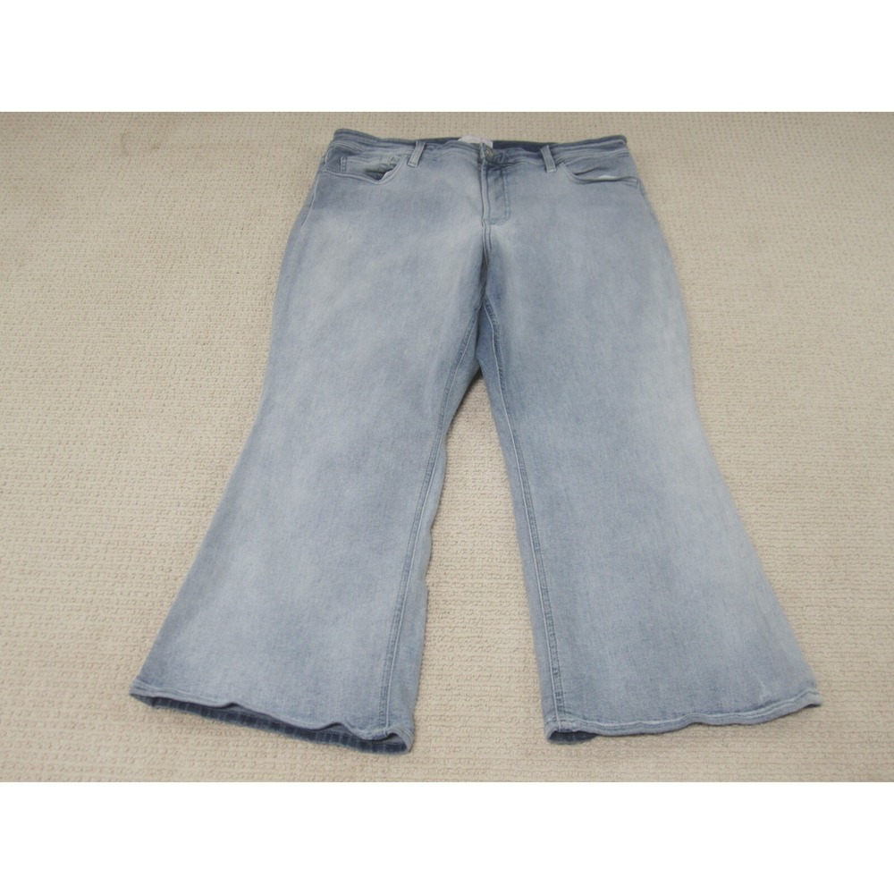 Jen 7 Jeans Womens 16 Blue Cropped Kick Flare Pants Light Wash 34'' Waist